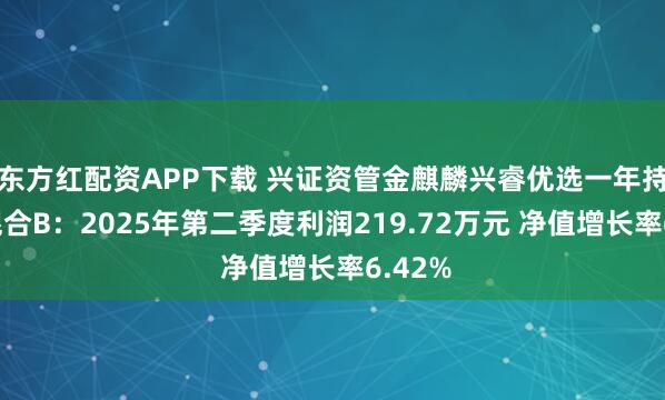东方红配资APP下载 兴证资管金麒麟兴睿优选一年持有期混合B：2025年第二季度利润219.72万元 净值增长率6.42%