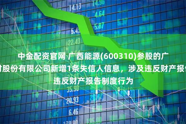 中金配资官网 广西能源(600310)参股的广西超超新材股份有限公司新增1条失信人信息，涉及违反财产报告制度行为